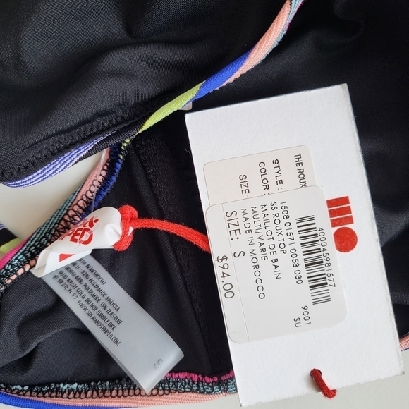 New Solid & Striped Roux Multi Stripe Bandeau/Removable Straps Bikini Top Small - Picture 12 of 12